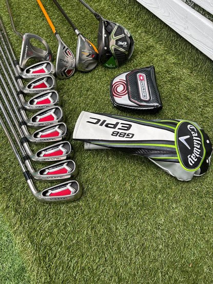 Callaway GBB Epic Adjustable Driver + TaylorMade Burner Irons (4–SW) + Ping i15 Hybrid + r7 Draw 5 Wood + Odyssey Marxman Putter