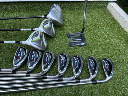 Masters GX1 Irons, Trilogy Ti-Matrix Driver, Dunlop NZ9 Fairway Woods, Wilson Infinite Buckingham Putter & PowaKaddy Cart Bag