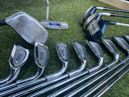 Slazenger Offset Driver + Ben Hogan Hybrids + Micuno Irons + Dunlop Putter + Trespass Bag (14 Clubs)
