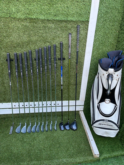 Warwick Iron Set (3–SW) + Mizuno F-60 3 Wood + Hybrid + Putter + TaylorMade Cart Bag