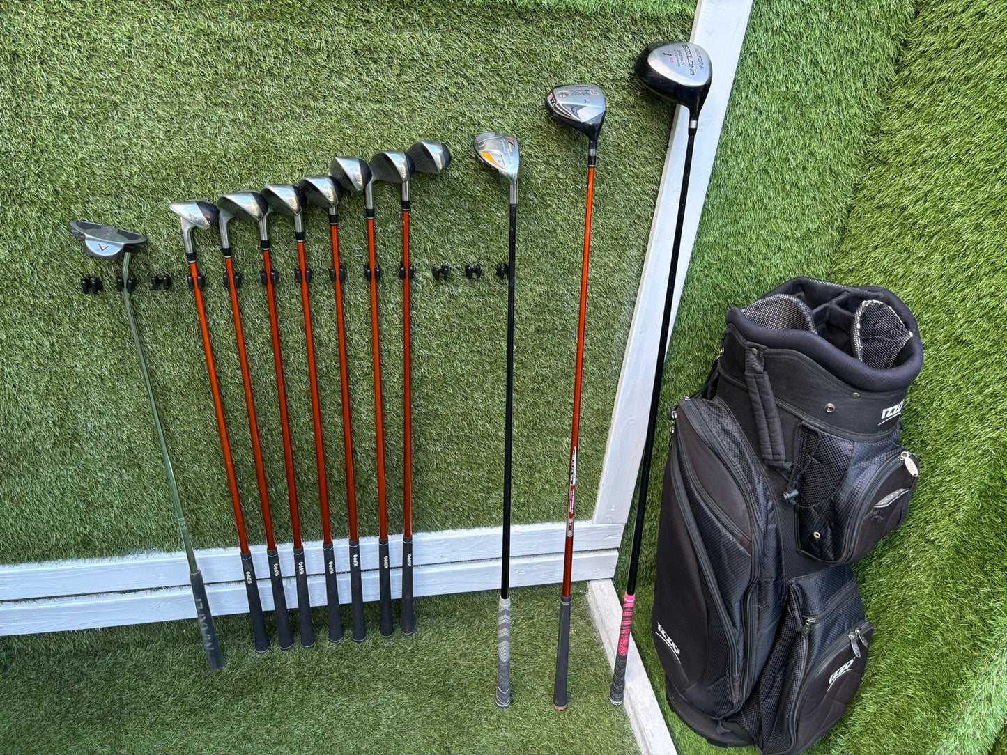 Hippo XXL Iron Set + TaylorMade r7 Rescue Hybrid + Integra Driver + Izzo Stand Bag