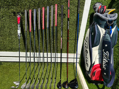 Titleist DCI 762 Irons, Cobra Driver, Odyssey White Ice Teron & Titleist Stars & Stripes Cart Bag