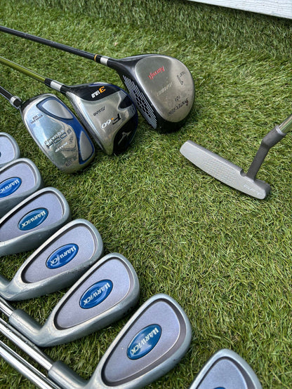 Warwick Iron Set (3–SW) + Mizuno F-60 3 Wood + Hybrid + Putter + TaylorMade Cart Bag