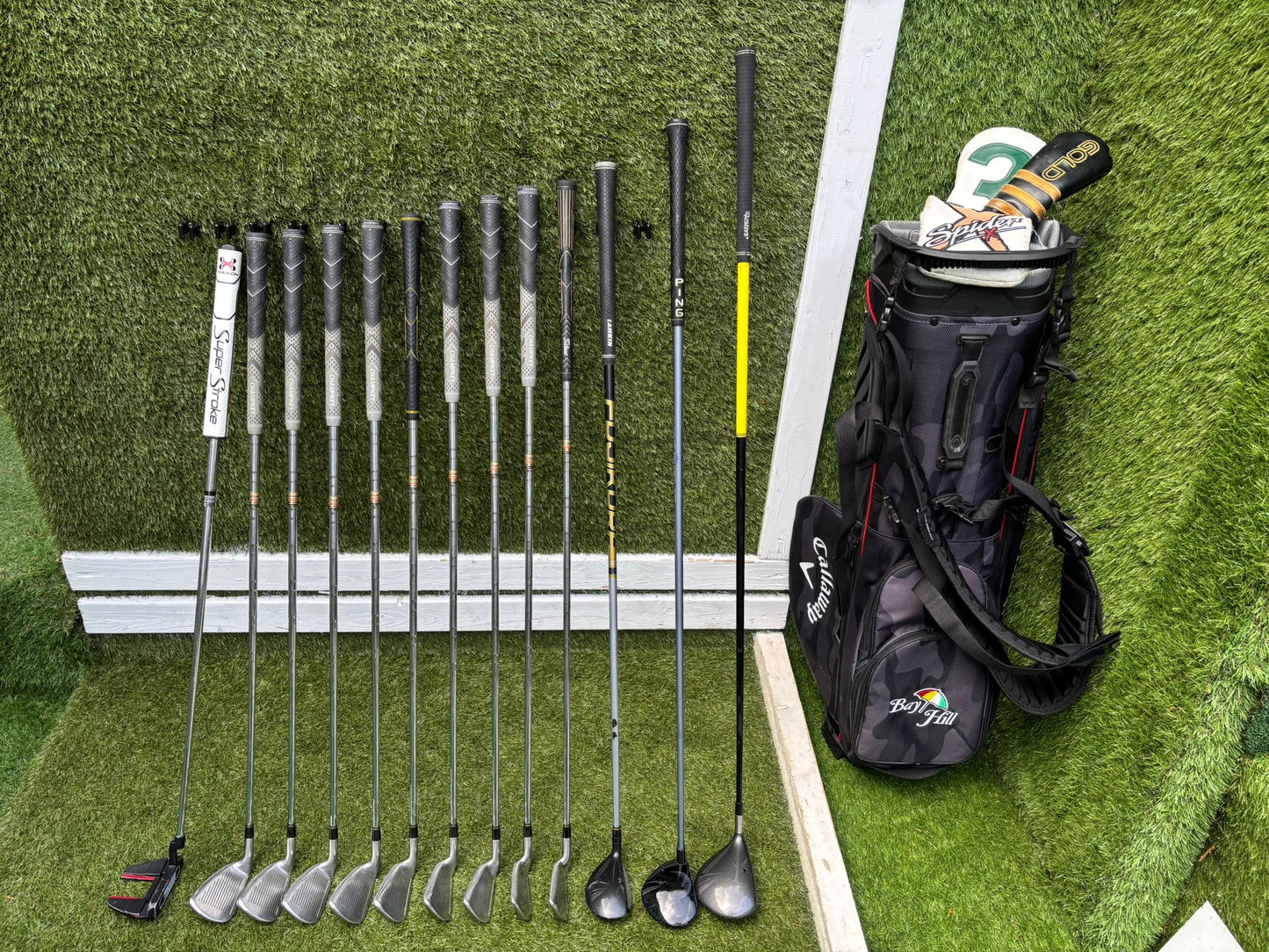 Titleist DTR Oversize Irons, PING G2 Fairway Wood & Callaway Stand Bag Golf Set
