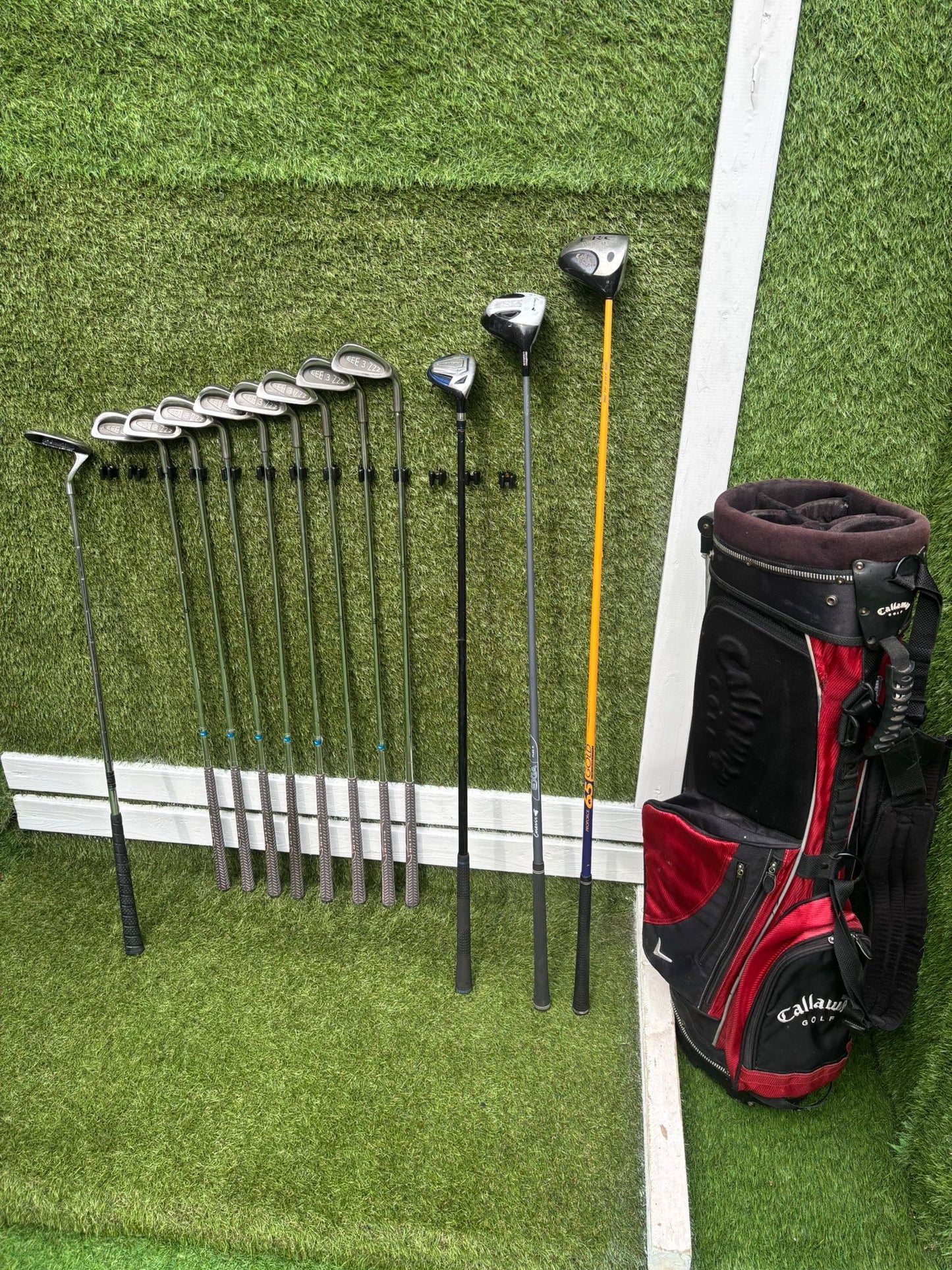 Golf Set – EEE 3ZZZ Irons + Callaway ERC Driver + Hybrid + 5 Wood + Callaway Stand Bag