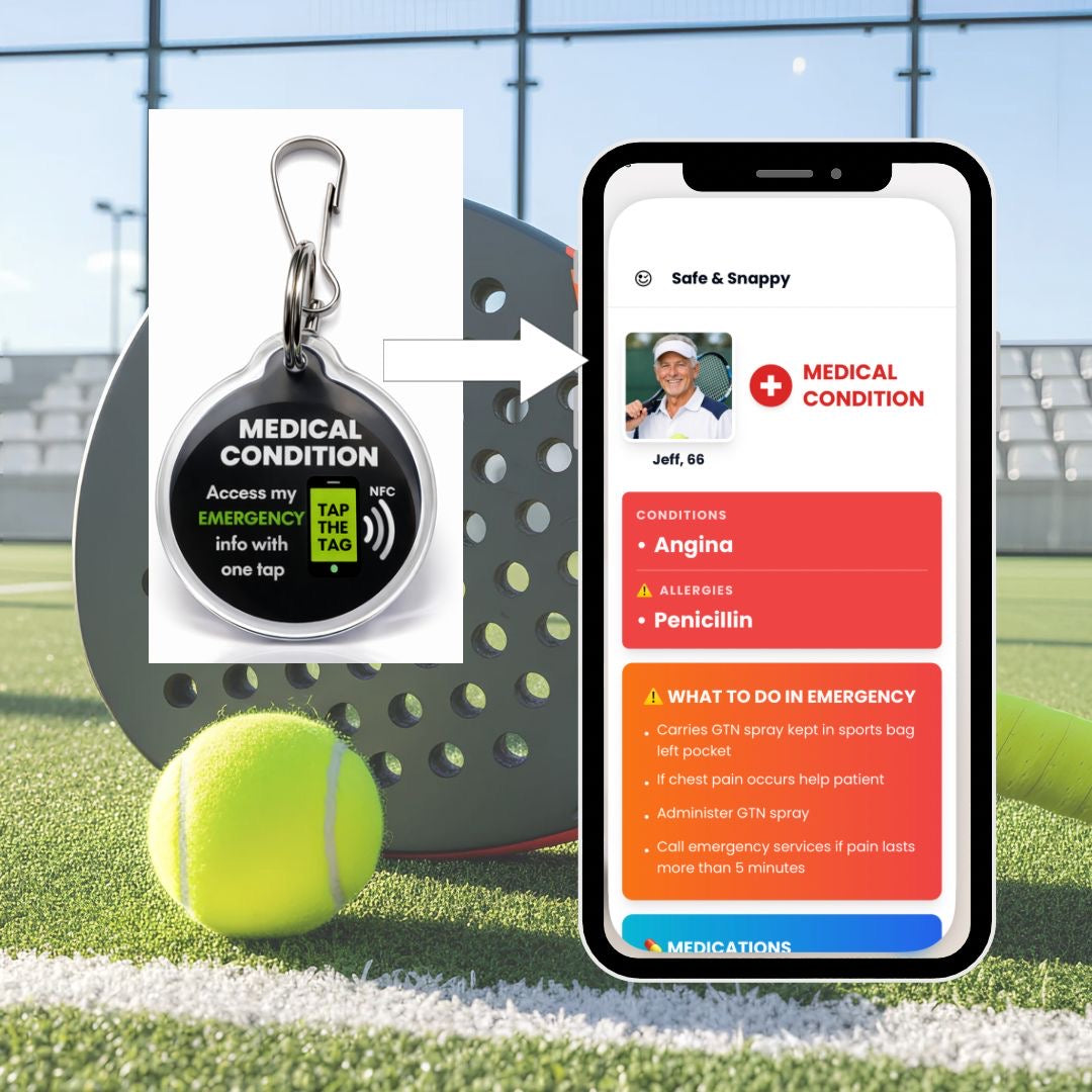 Food Allergy Alert Tag - Clip on NFC emergency info