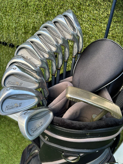 King Cobra II Oversize Irons (3–SW) + Cobra Woods + Ping Anser Putter + Nike Golf Bag Free P&P