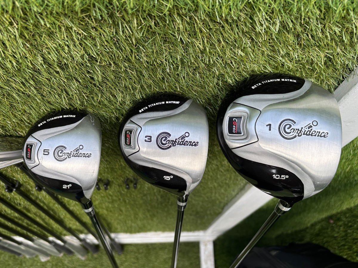 Confidence CG460 3–SW Irons, 10.5° Driver, 3 & 5 Woods, Putter & Matching Bag – Unused Condition