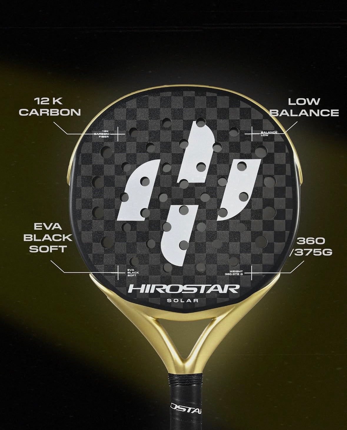 Hirostar Solar 12K Carbon Round Padel Racket