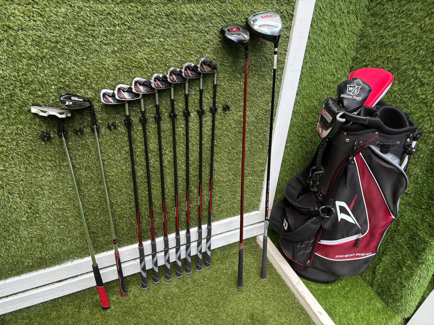 Wilson ProStaff HL Graphite Golf Set + Deep Red Woods & Wilson Deep Red Stand Bag