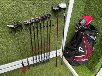 Wilson ProStaff HL Graphite Golf Set + Deep Red Woods & Wilson Deep Red Stand Bag