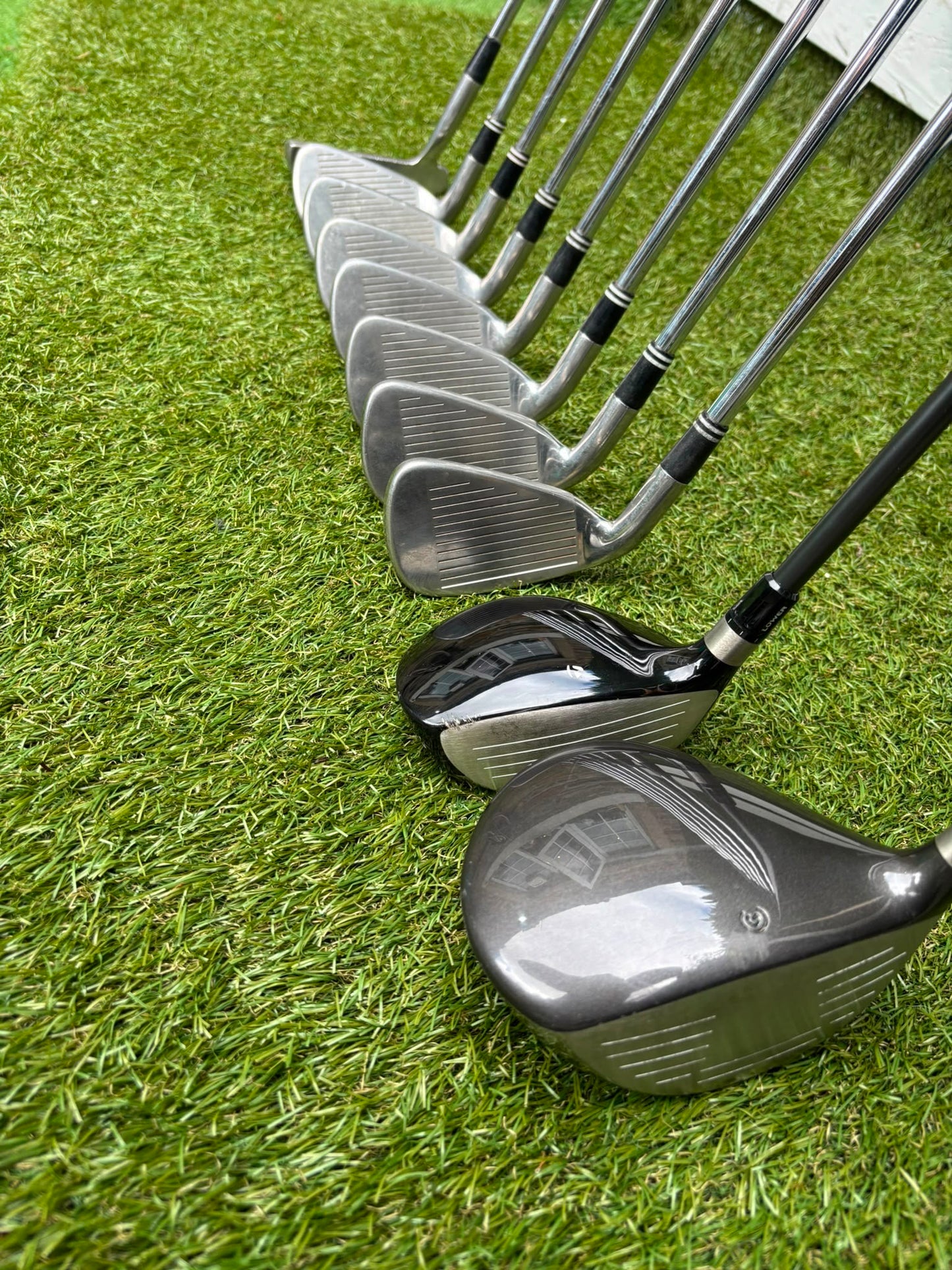 Cleveland CG7 Tour Irons, TaylorMade R9 Hybrid, Cleveland Launcher Driver & Ping Bag