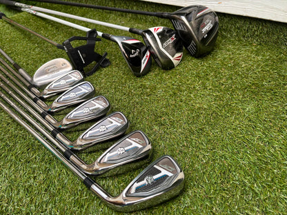 New Wilson Staff D7 Irons, Titleist Driver, Callaway Wood & Hybrid, New Wilson Infinite Putter Titleist Waterproof Cart Bag