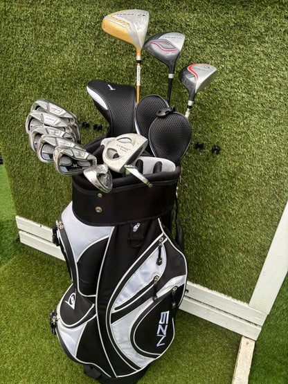 John Letters Swingmaster Irons + Dunlop Tour Woods + Hippo Putter + Dunlop Cart Bag – 11 Clubs