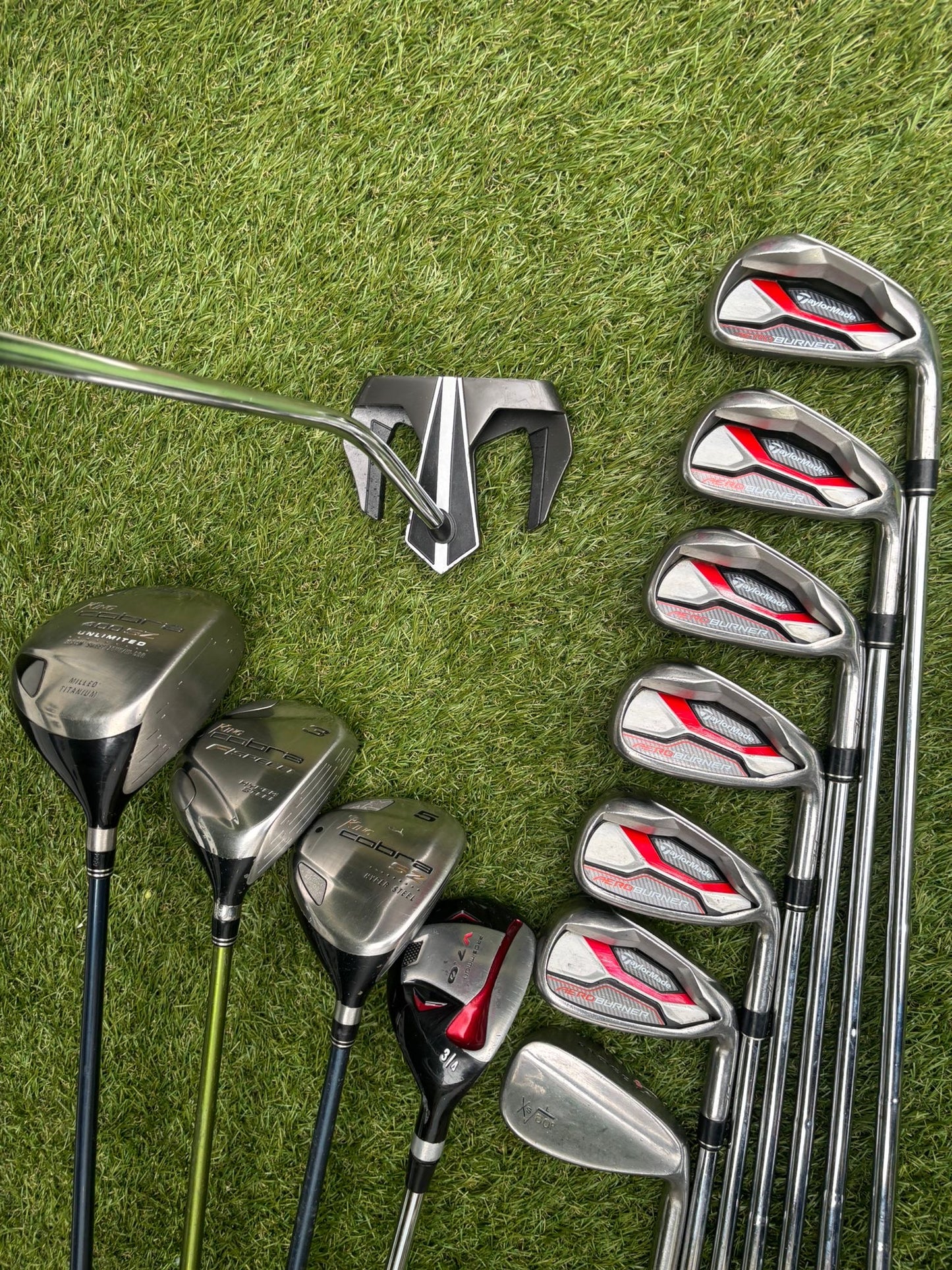 TaylorMade AeroBurner Irons + Cobra Woods + Nike Stand Bag