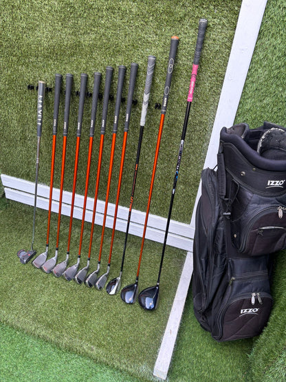 Hippo XXL Iron Set + TaylorMade r7 Rescue Hybrid + Integra Driver + Izzo Stand Bag