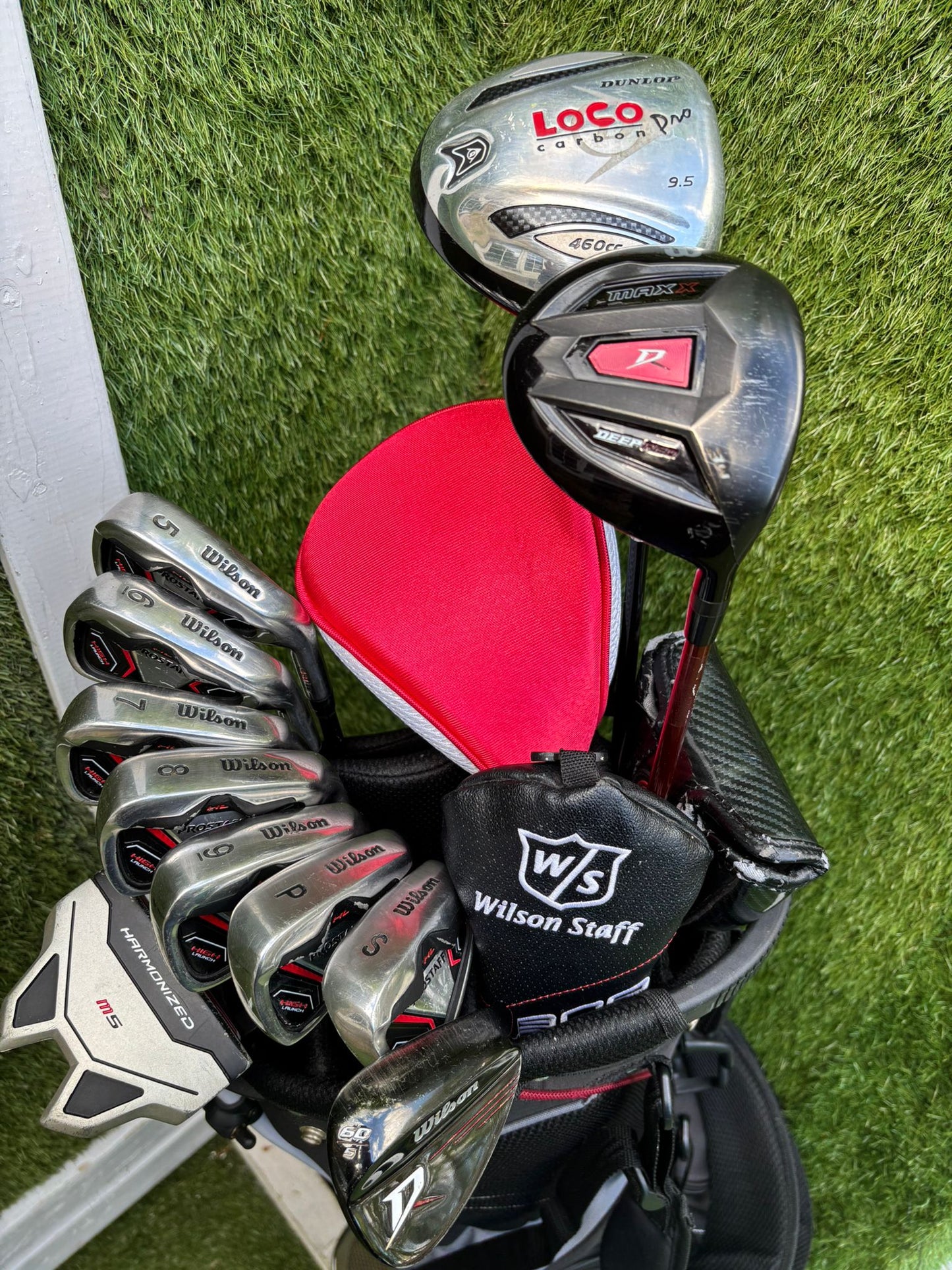 Wilson ProStaff HL Graphite Golf Set + Deep Red Woods & Wilson Deep Red Stand Bag