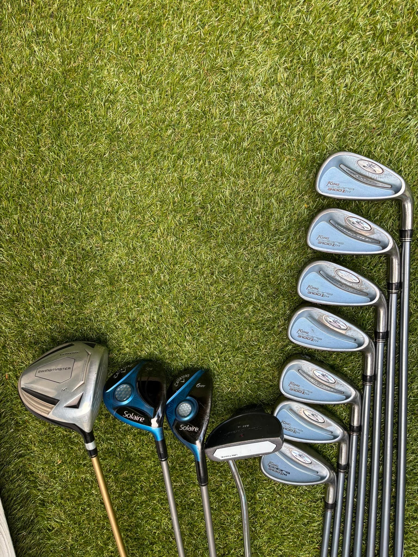 Cobra 3100 I/H Ladies Graphite Irons, Callaway Solaire Woods & RAM Force Cart Bag