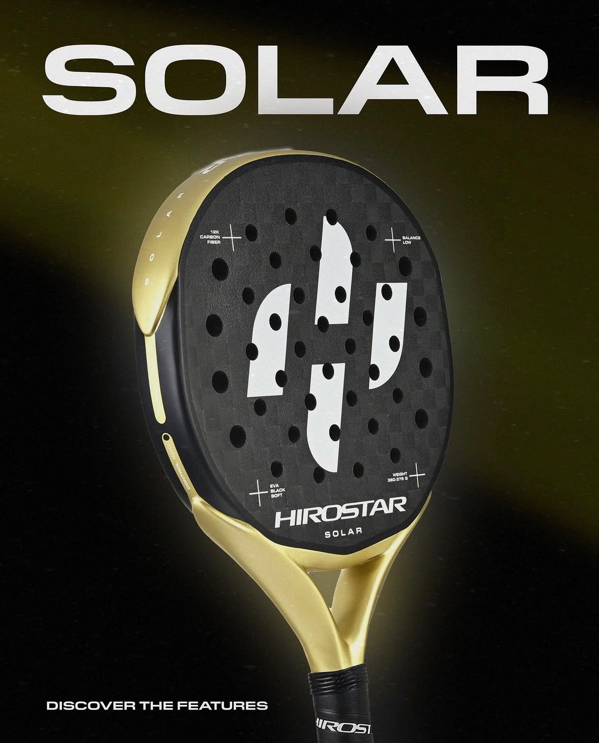Hirostar Solar 12K Carbon Round Padel Racket
