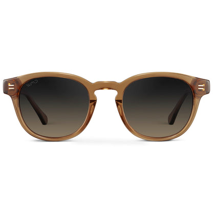 Lunettes de soleil polarisées unisexes FELIX Mid-Century marron cristal par WMP Eyewear UK