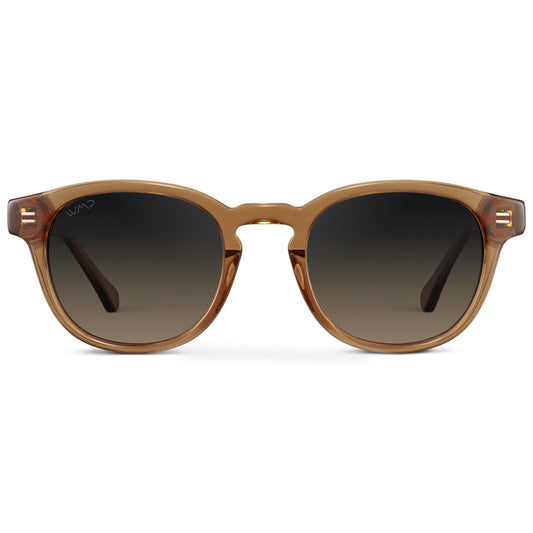 Lunettes de soleil polarisées unisexes FELIX Mid-Century marron cristal par WMP Eyewear UK