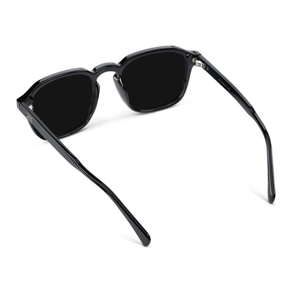 FRANCIS Men's Square Modern Retro Sunglasses in Triple Black by WMP Eyewear UK