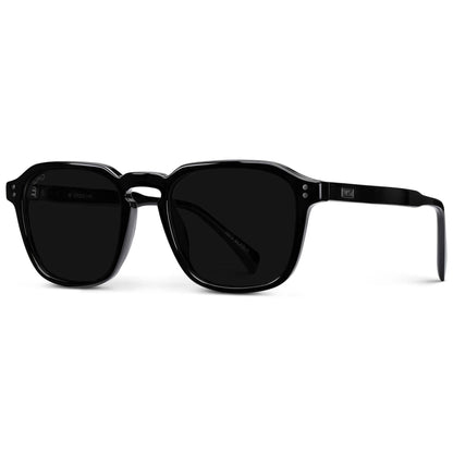 FRANCIS Men's Square Modern Retro Sunglasses in Triple Black by WMP Eyewear UK