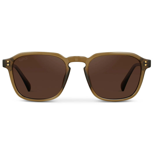 FRANCIS Men's Square Modern Retro Sunglasses in Crystal Verde by WMP Eyewear