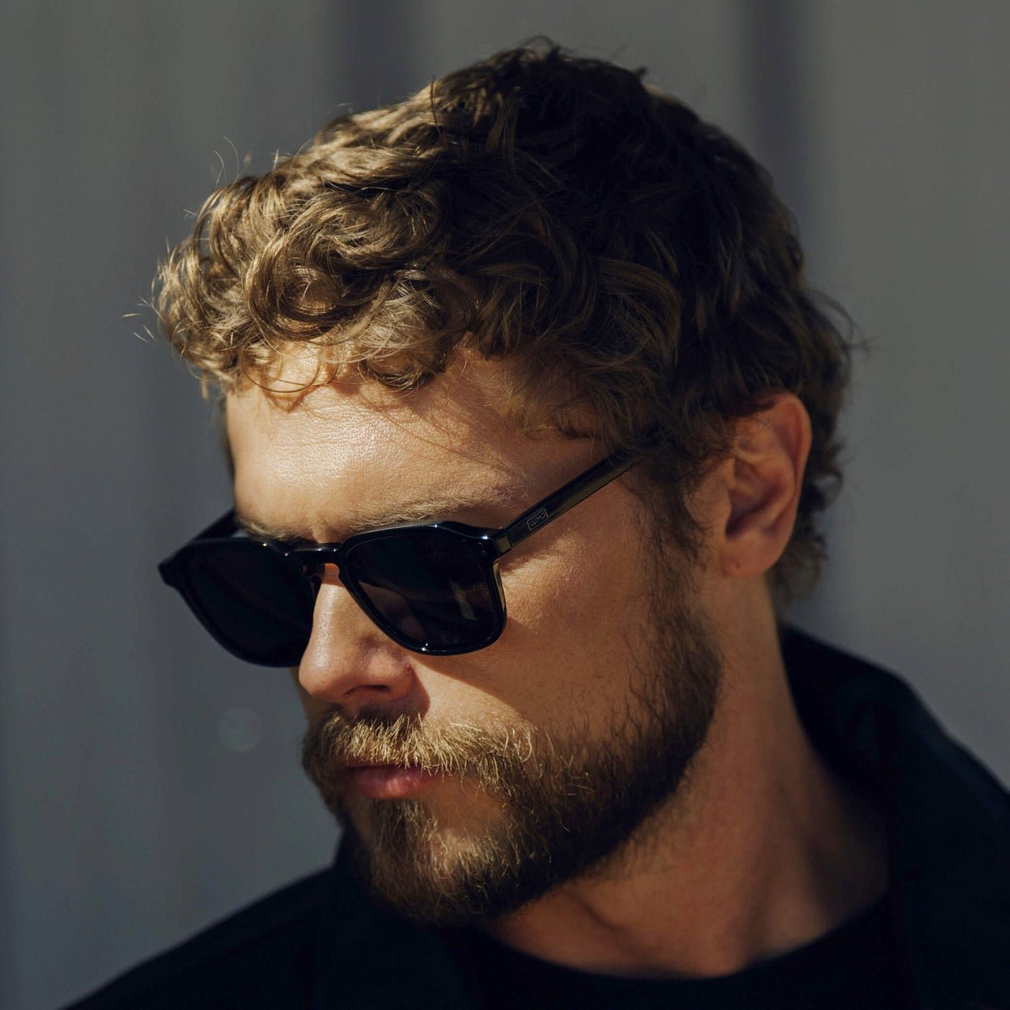 FRANCIS Men's Square Modern Retro Sunglasses in Triple Black by WMP Eyewear UK