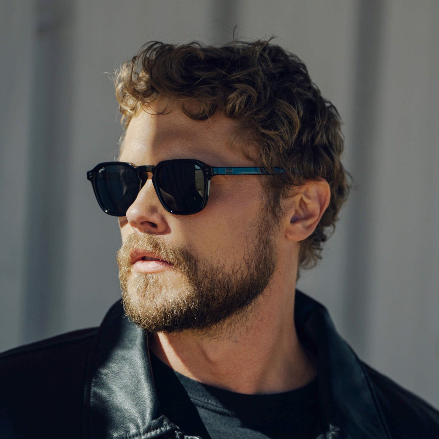 FRANCIS Men's Square Modern Retro Sunglasses in Triple Black by WMP Eyewear UK