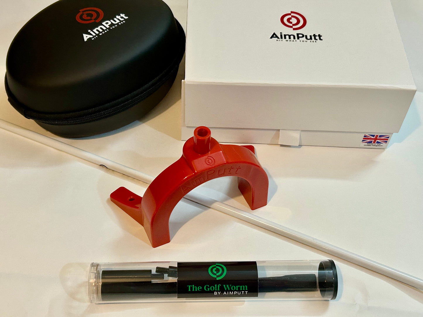 Aimputt Training Aid bundle with Golf Worm and Stick Cover !rrp £130