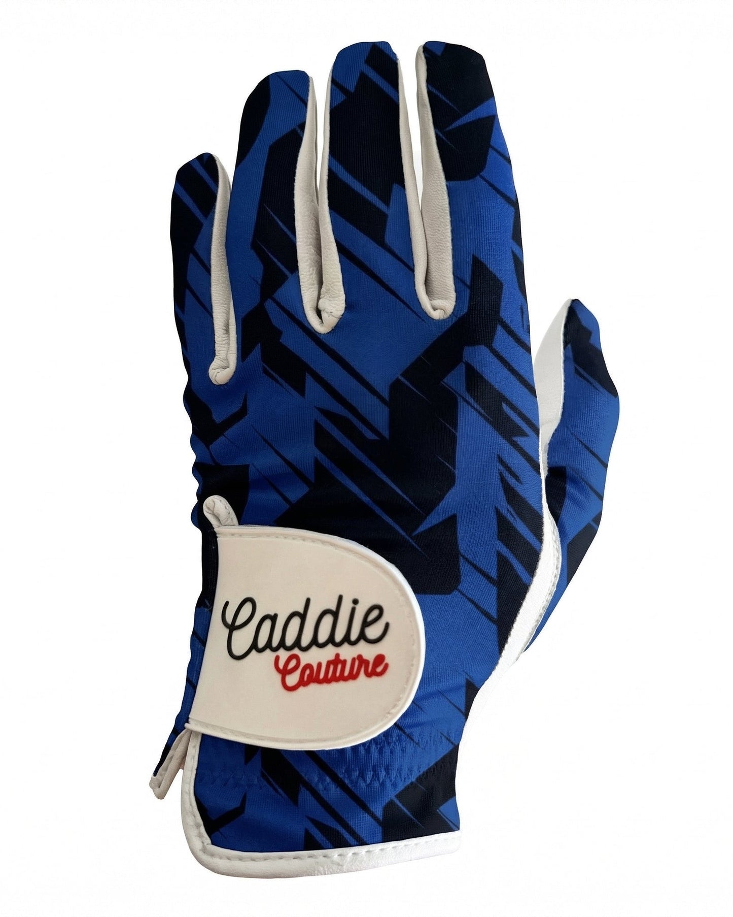 AAA Cabretta Leather Golf Glove Navy Black Geometric