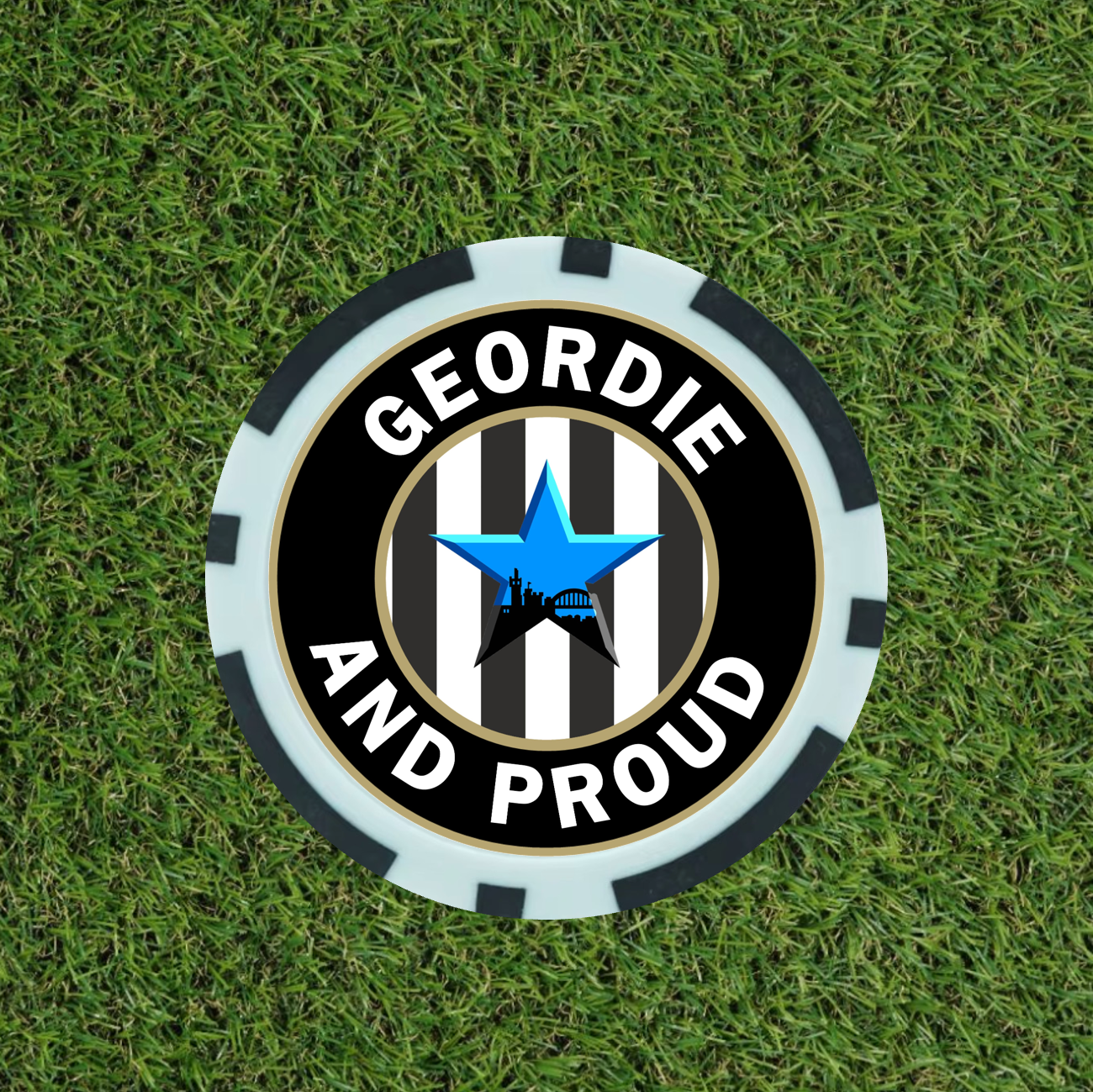 Newcastle Geordie Poker Chip Keyring Souvenir