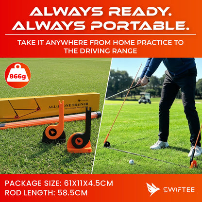 SWIFTEE Golf Alignment Trainer, All Plane Training Aid, Adjustable Swing and Putter Alignment Tool