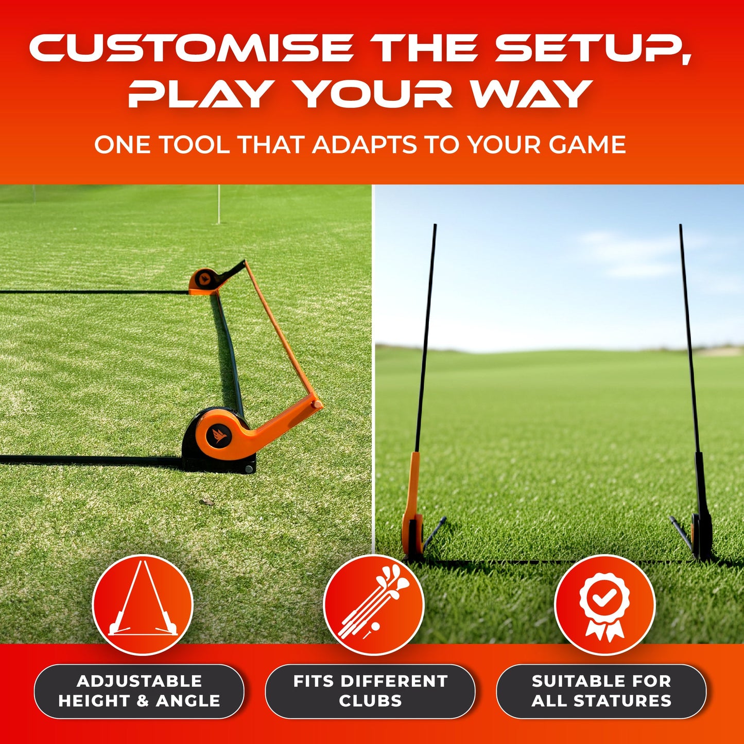 SWIFTEE Golf Alignment Trainer, All Plane Training Aid, Adjustable Swing and Putter Alignment Tool