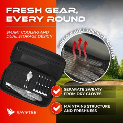 SWIFTEE Golf Glove Case Holder with Heavy-Duty Carabiner