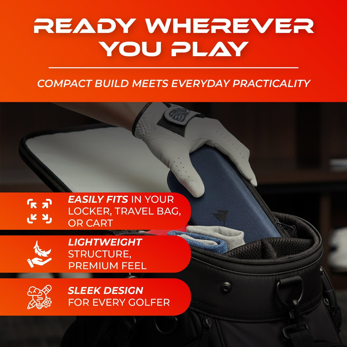 SWIFTEE Golf Glove Case Holder with Heavy-Duty Carabiner