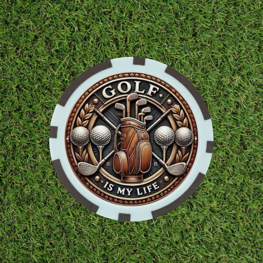 Golf is my life poker chip