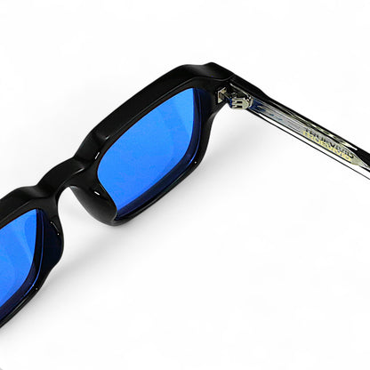 HAV Essentials Rectangular Sunglasses, Unisex, Black, Blue Gradient Lens by TrueVivid