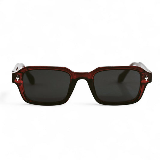 HAV Essentials Rectangular Sunglasses, Unisex, Oxblood, Black Lens by TrueVivid
