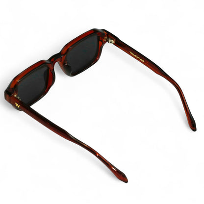 HAV Essentials Rectangular Sunglasses, Unisex, Oxblood, Black Lens by TrueVivid