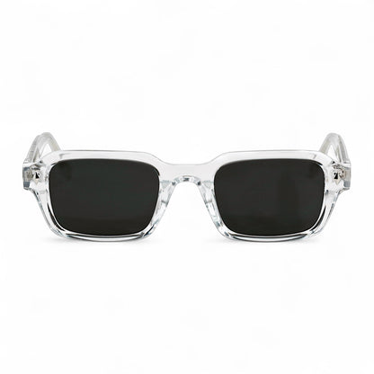HAV Essentials Rectangular Sunglasses, Unisex, Clear, Black Lens by TrueVivid