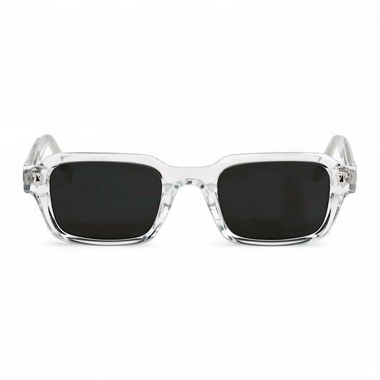 HAV Essentials Rectangular Sunglasses, Unisex, Clear, Black Lens by TrueVivid