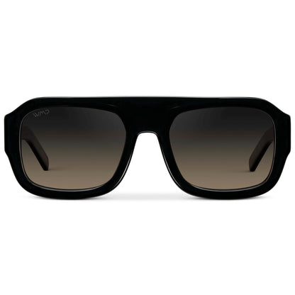 HARLEE Women's Oversized Rectangular Aviator in Black by WMP Eyewear