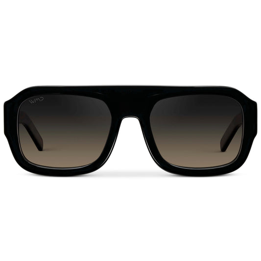 HARLEE Women's Oversized Rectangular Aviator in Black by WMP Eyewear