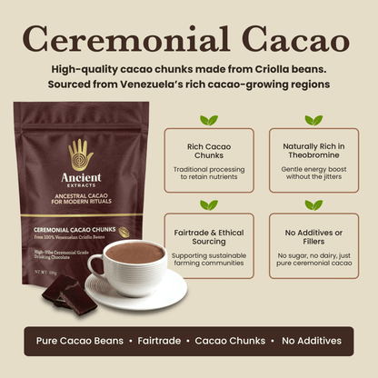 Ceremonial Pair - Matcha AAAA+ Grade & Cacao Chunks - 100% Raw Criolla
