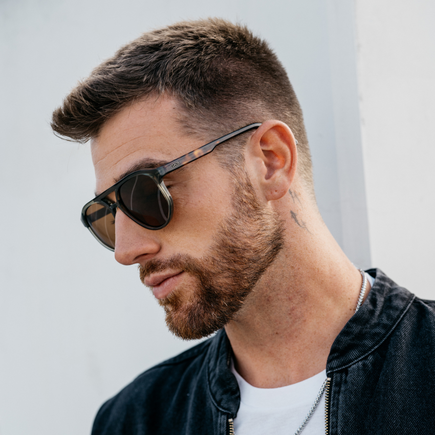 HUDSON Modern Men's Aviator Sunglasses in Tortoise Sage by WMP Eyewear