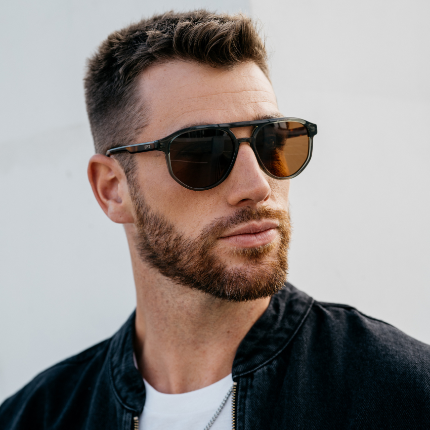 HUDSON Modern Men's Aviator Sunglasses in Tortoise Sage by WMP Eyewear