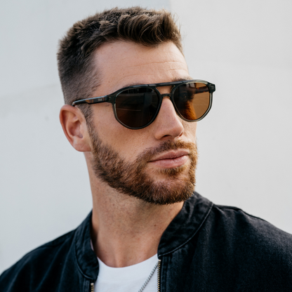 HUDSON Modern Men's Aviator Sunglasses in Tortoise Sage by WMP Eyewear