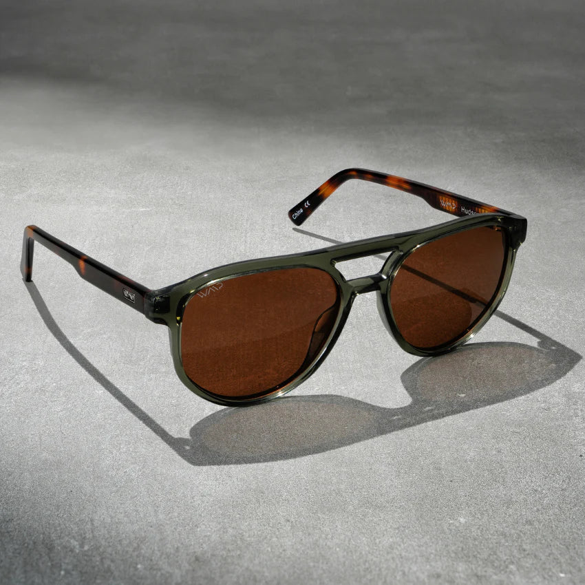 HUDSON Modern Men's Aviator Sunglasses in Tortoise Sage by WMP Eyewear